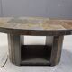 Vintage oval brutalist coffee table, 1970s