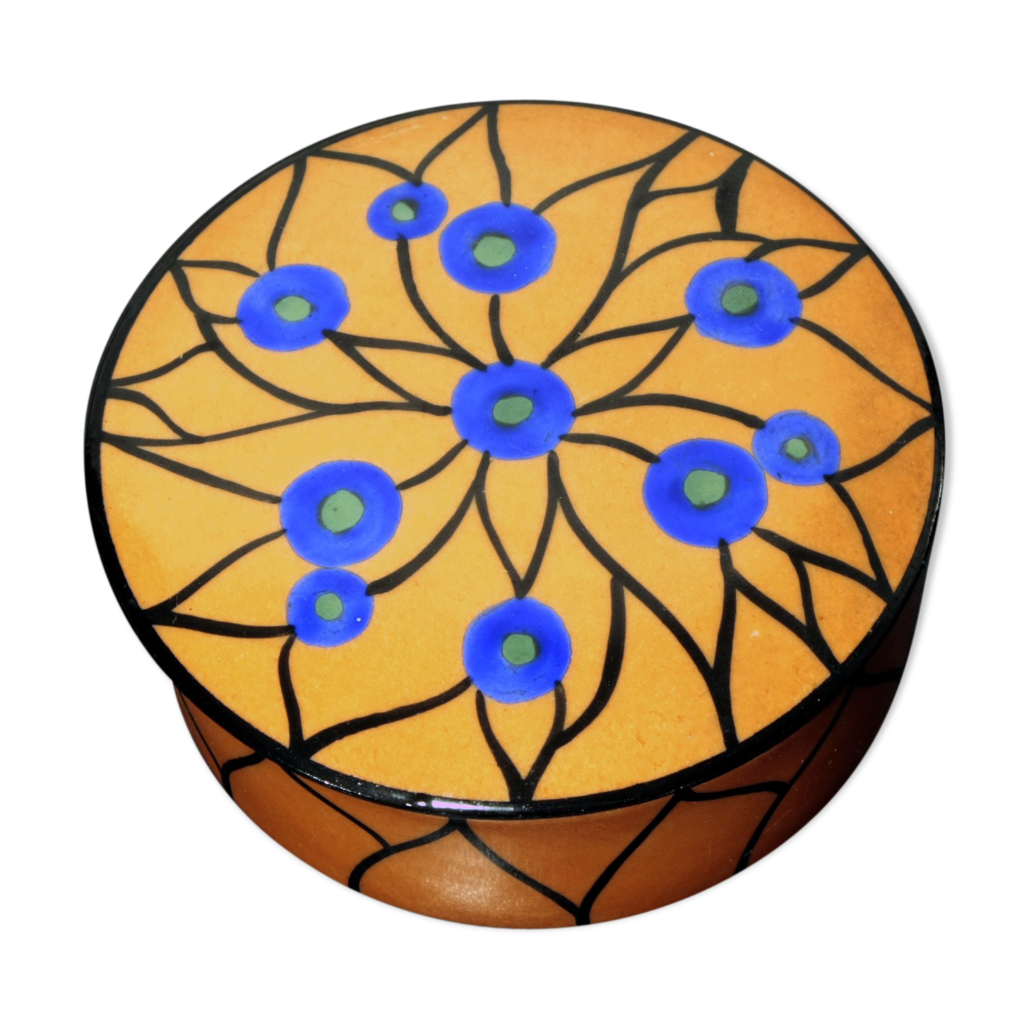 Painted Limoges porcelain candy box by G. M