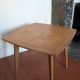 Table d'appoint vintage, plateau damier et pieds compas - Années 50/60