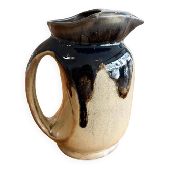 Carafe ancienne en céramique émaillée flammée