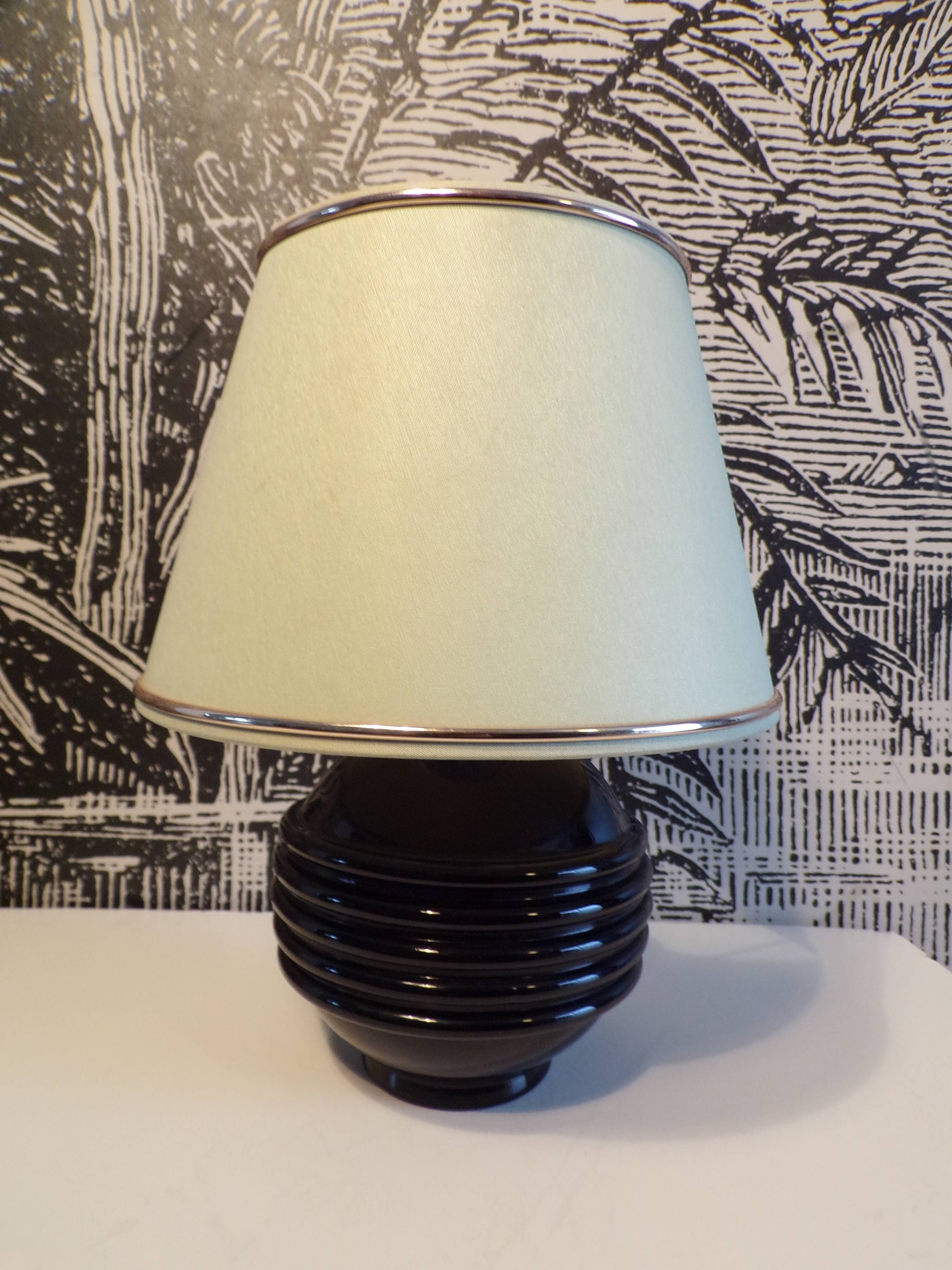 Black opaline ball lamp 1930