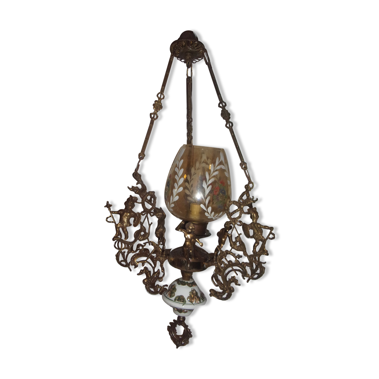 Old bronze chandelier