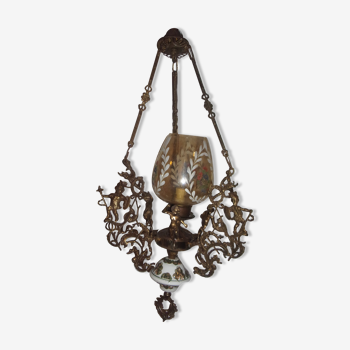 Old bronze chandelier