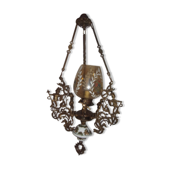Old bronze chandelier