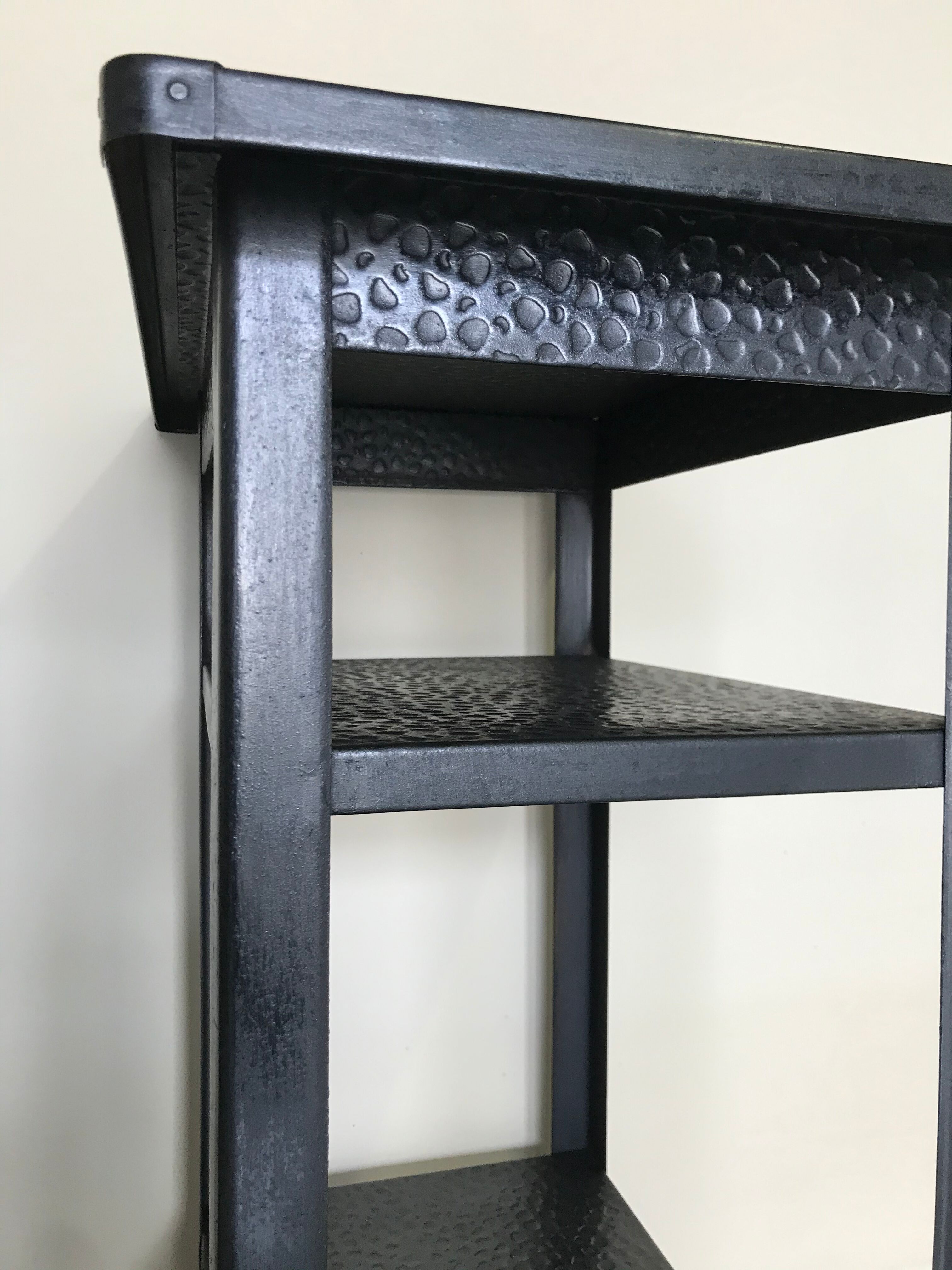 Console table riveted metal 1940 industrial