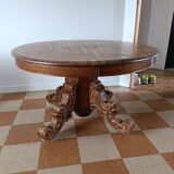 Oval dining room table early xxth walnut