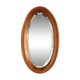 Miroir ovale en bois d'artisan 28x49cm