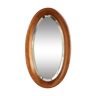 Miroir ovale en bois d'artisan 28x49cm