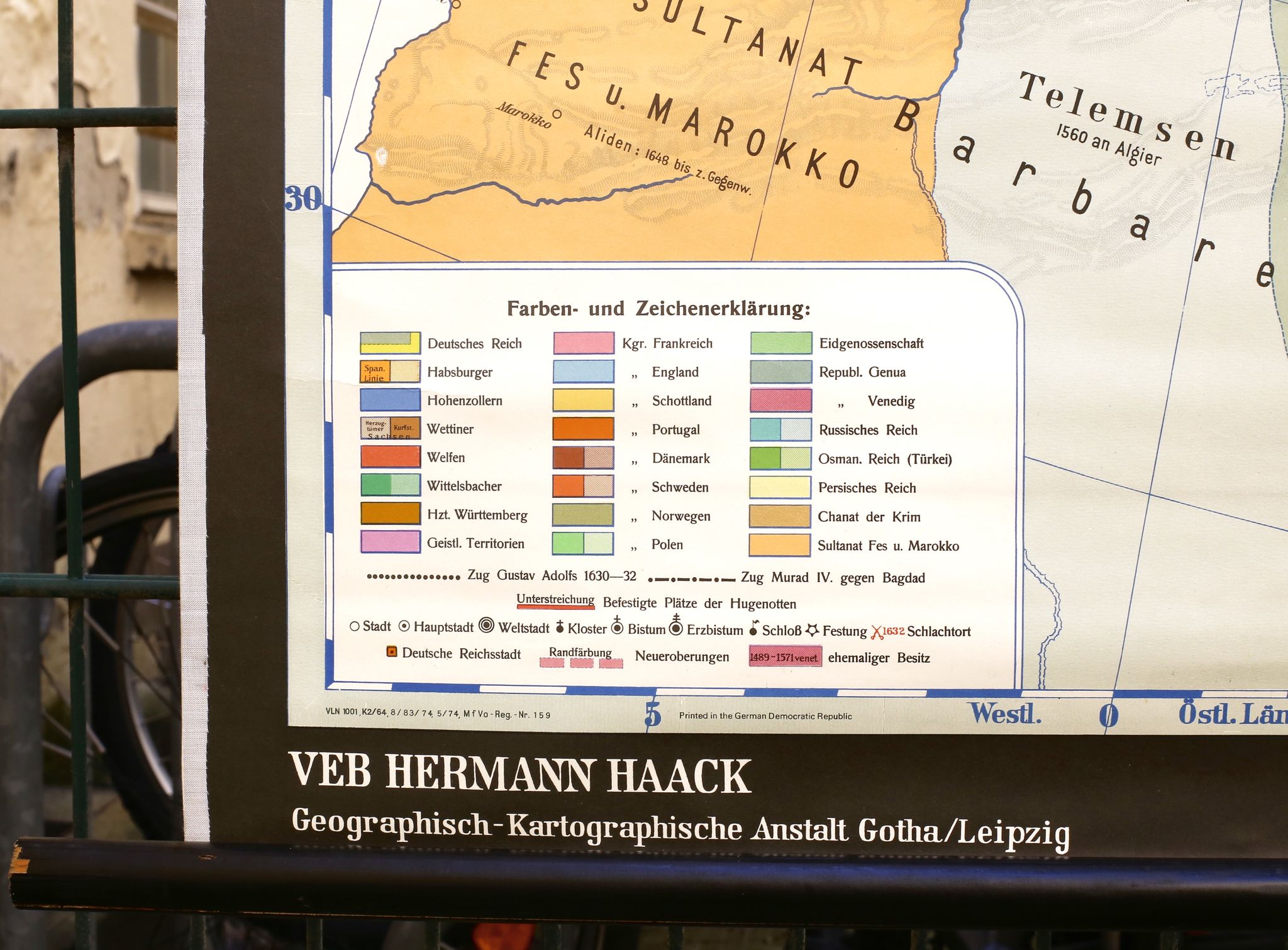 Carte de géographie allemande - Europe 17ème siècle