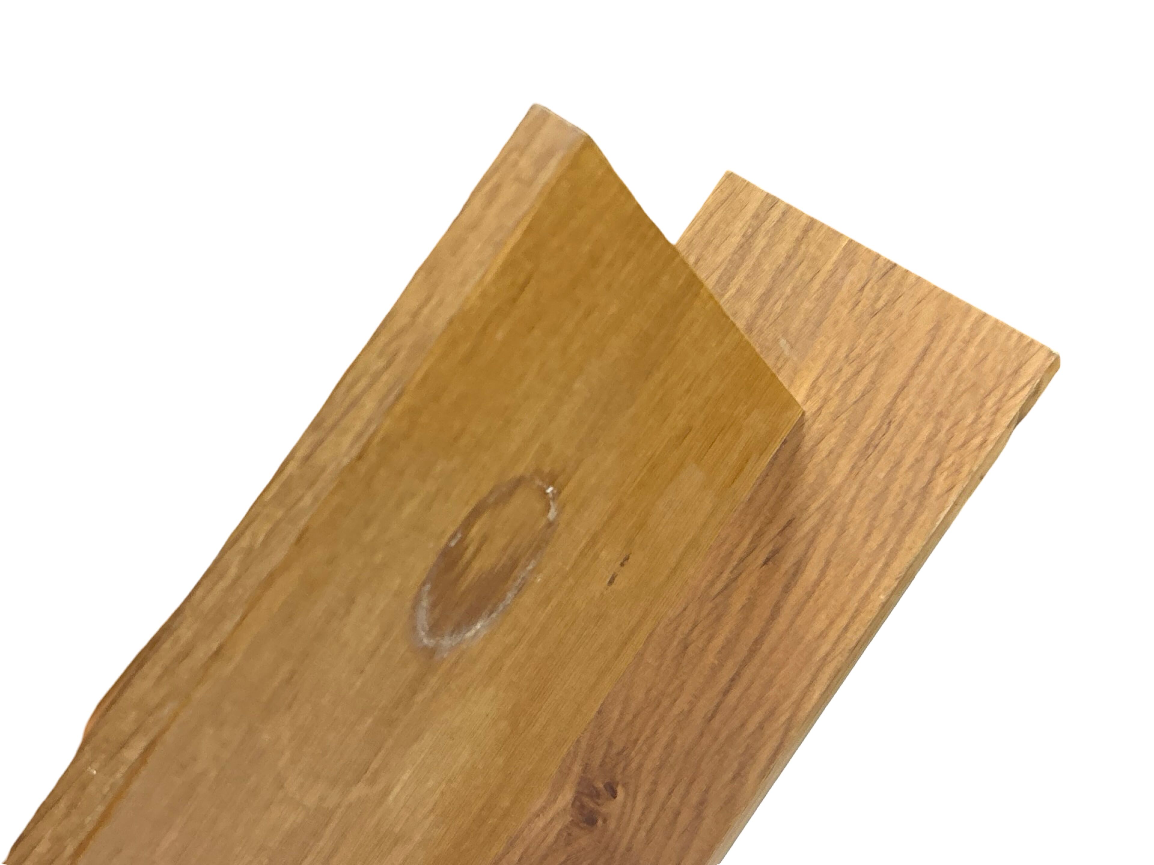 Vintage oak wall rack book shelf wood minimalist 80's design.