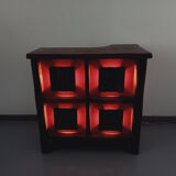 Bright brutalist bar furniture aranjou vintage from the 50s 60s in solid elm