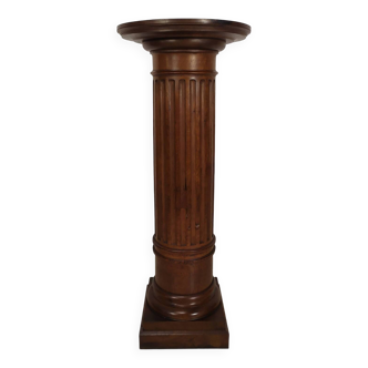Sellette colonne antique noyer