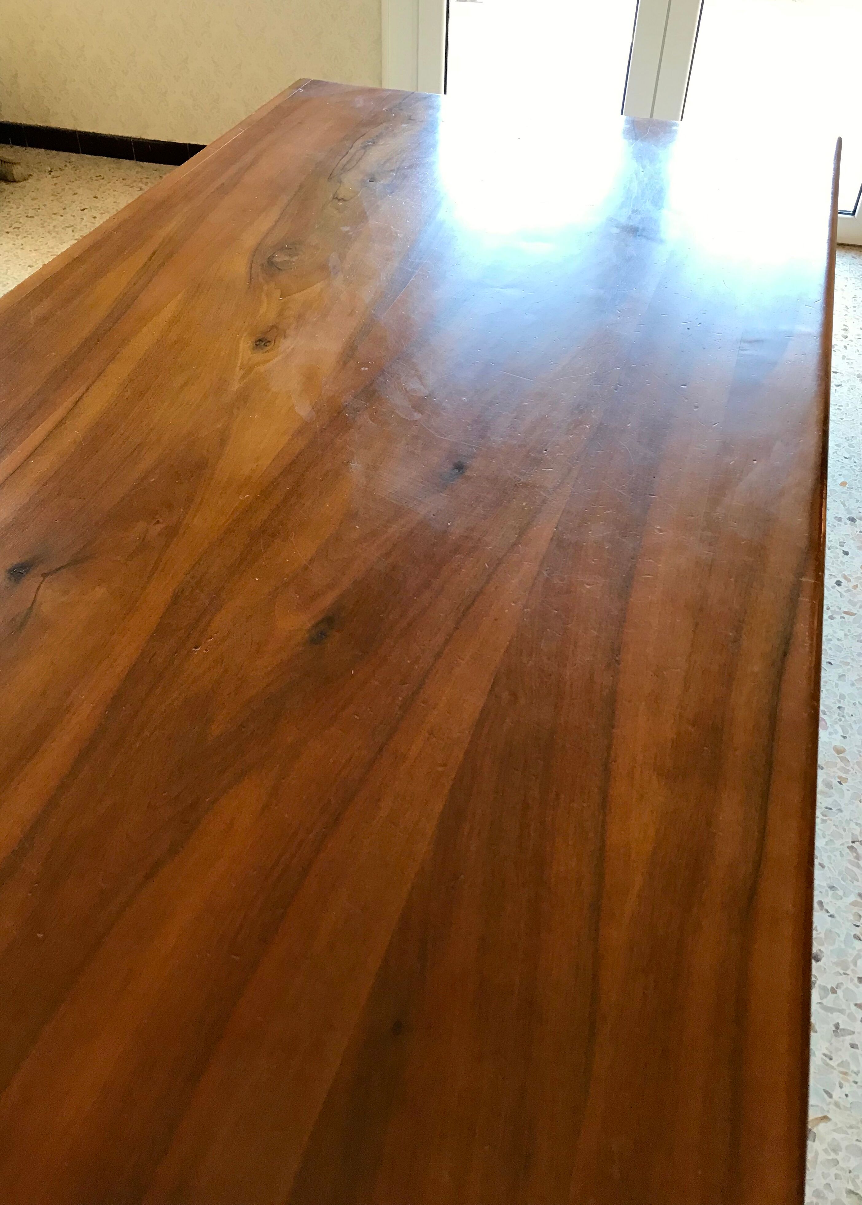 Dining table vintage solid wood refectory