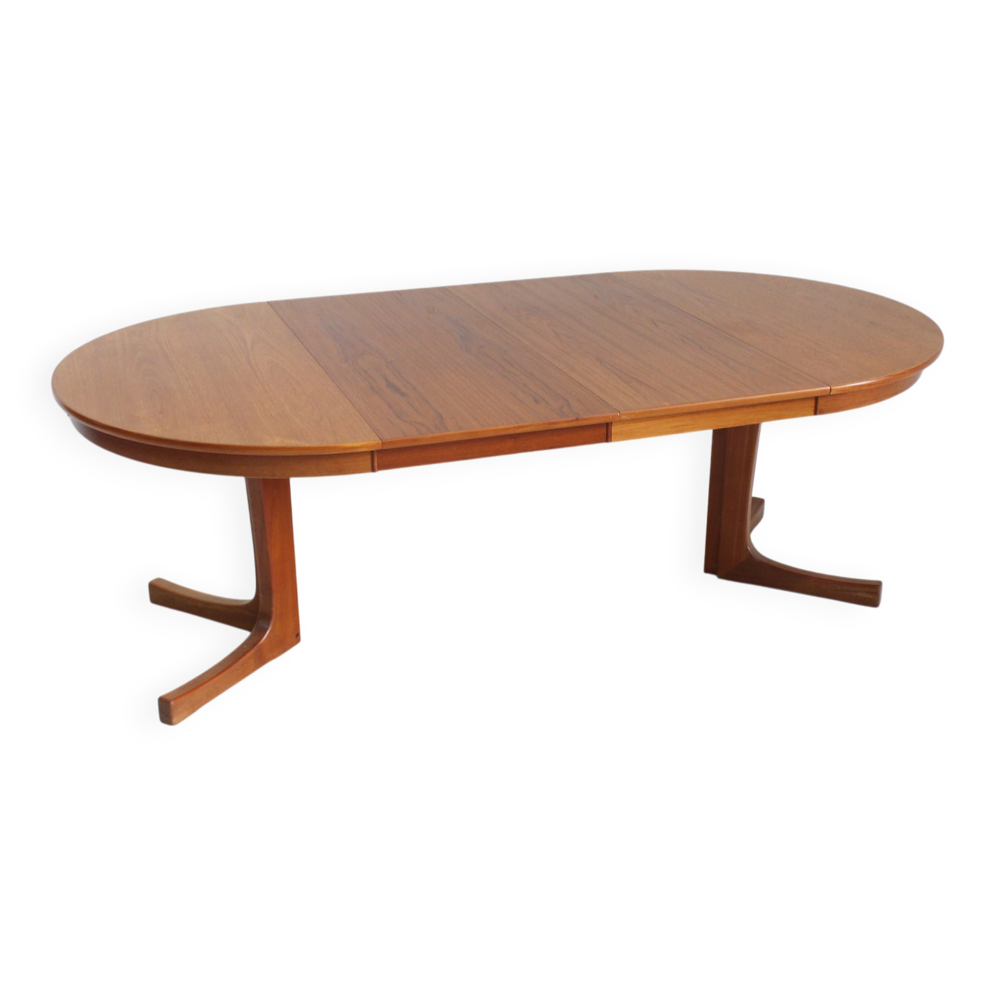 Vintage Danish round extendable dining table 1960s