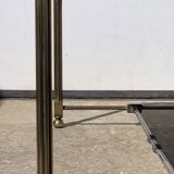 Rectangular bronze and marble coffee table