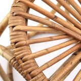 Rattan and bamboo stool, 70s
