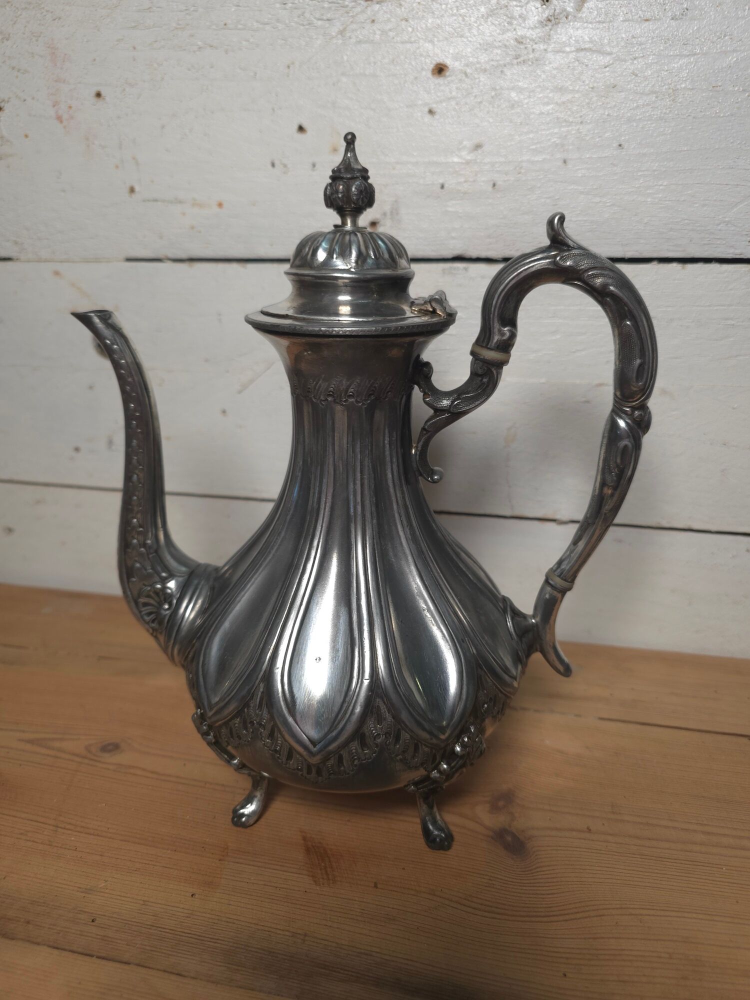 Silver-plated coffee pot