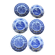 A set of 6 romantic blue Lunéville Sarreguemines flat plates.