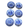 A set of 6 romantic blue Lunéville Sarreguemines flat plates.