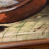 Oil painting on panel Signed Still Life