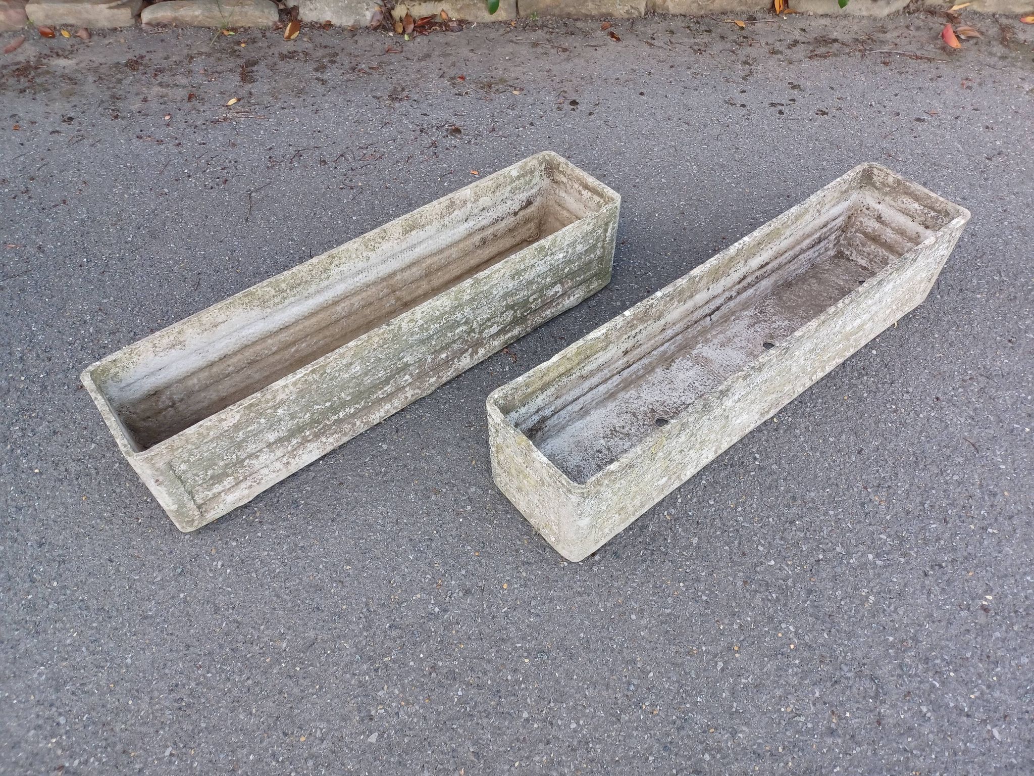 Pair of planters, eternit fiber cement concrete, 50's