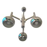 Fonderal Space Age Chandelier – Mid-Century Modern Chrome, Stamped “Fondera