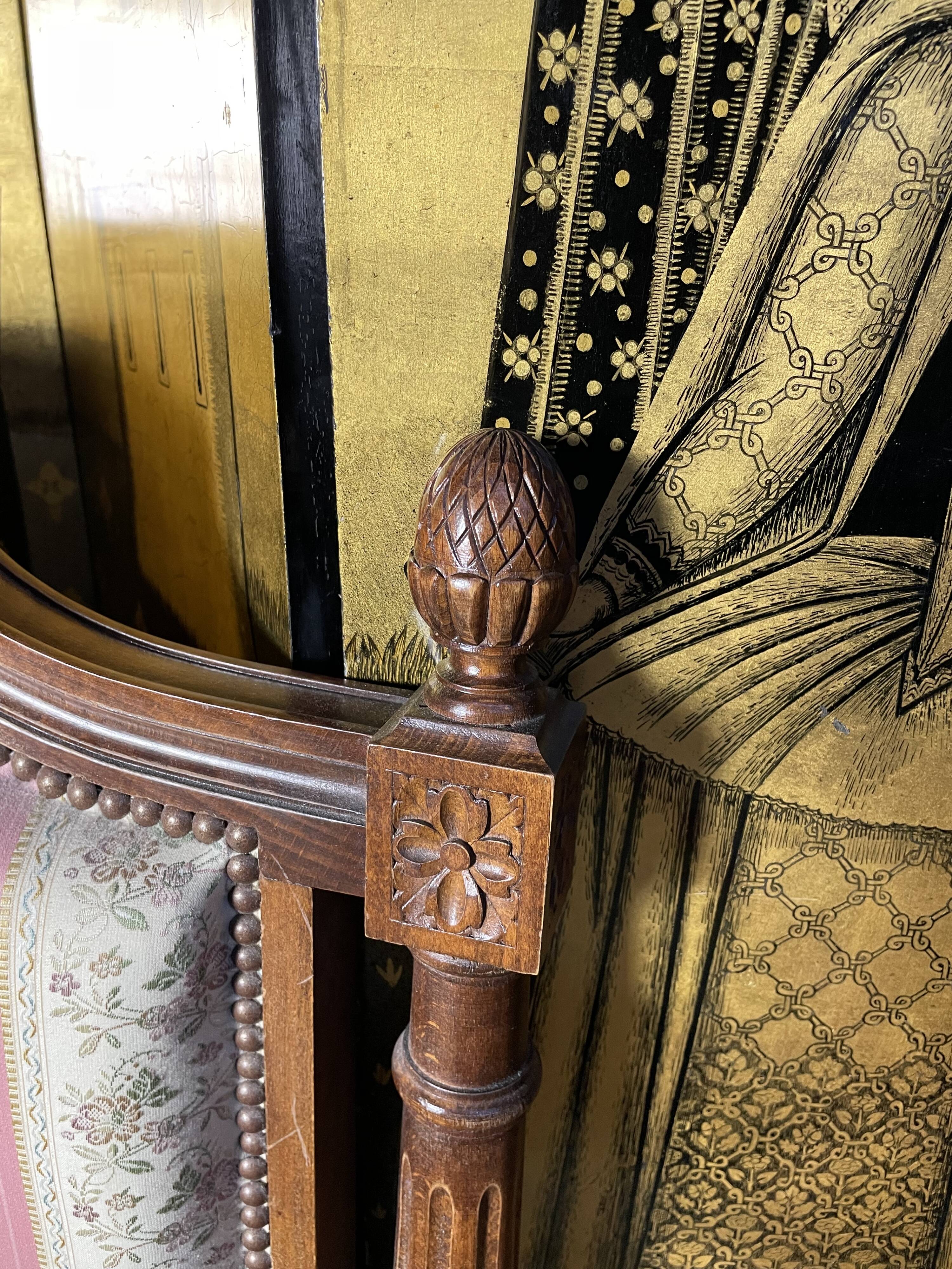 Louis XVI style upholstered bed