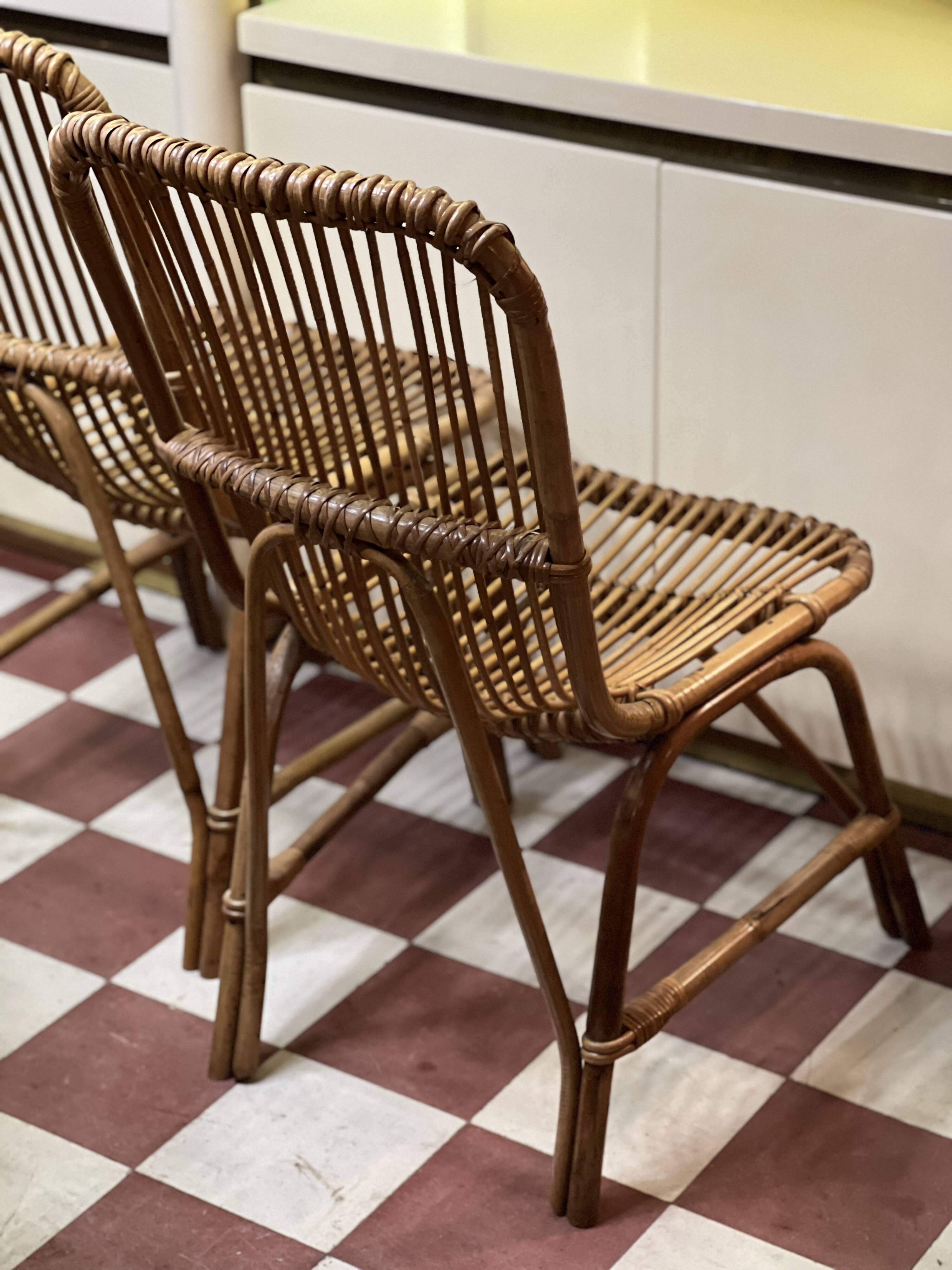 Paire de chaises en rotin