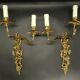 Pair of large Louis XV style wall lights - gilded bronze