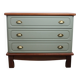 Vintage chest of drawers stamped Gautier in sage green, 1970s.