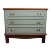 Vintage chest of drawers stamped Gautier in sage green, 1970s.