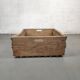 Set of 2 old large baskets with logs wood and wicker