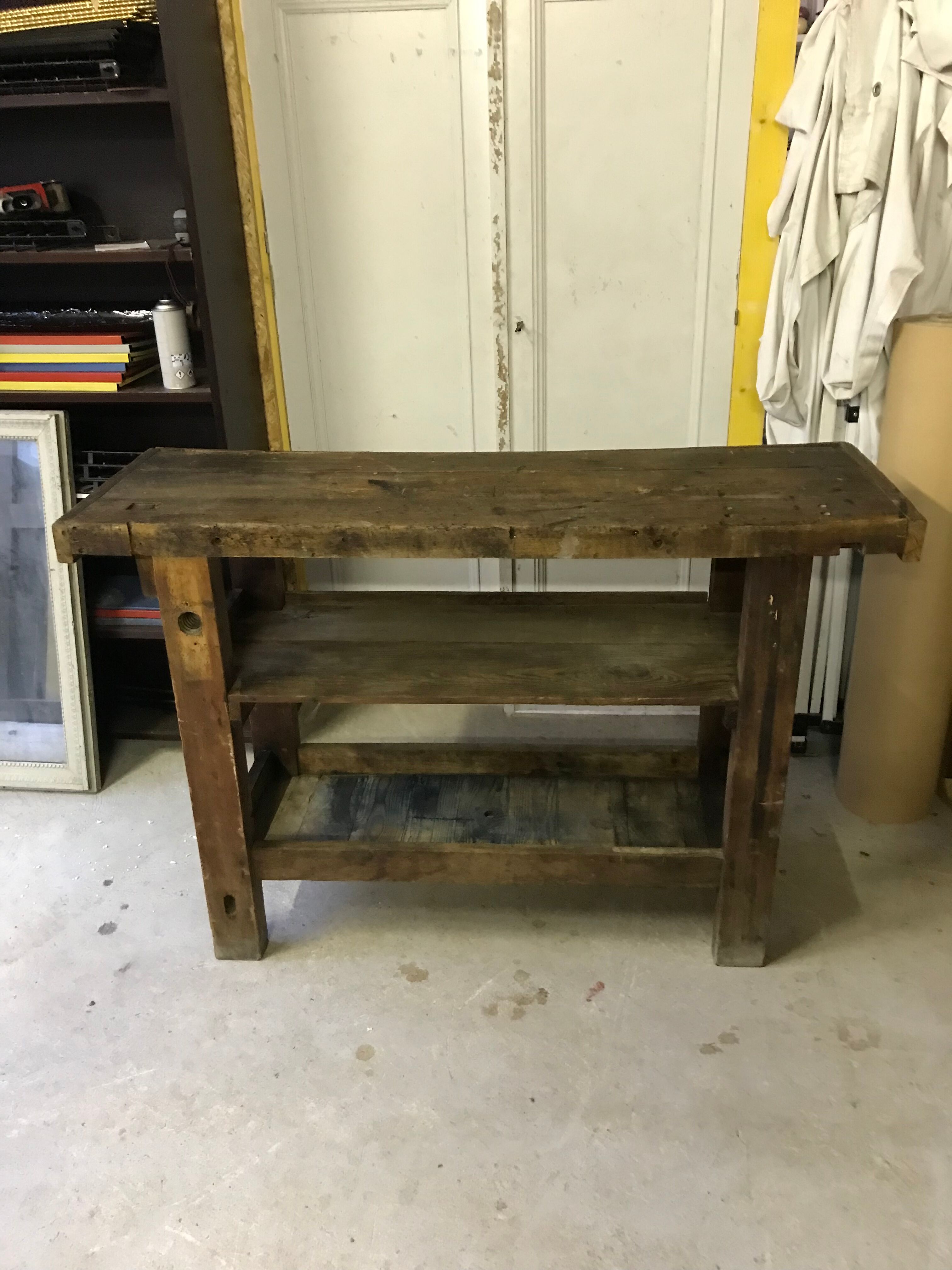 Wood workbench