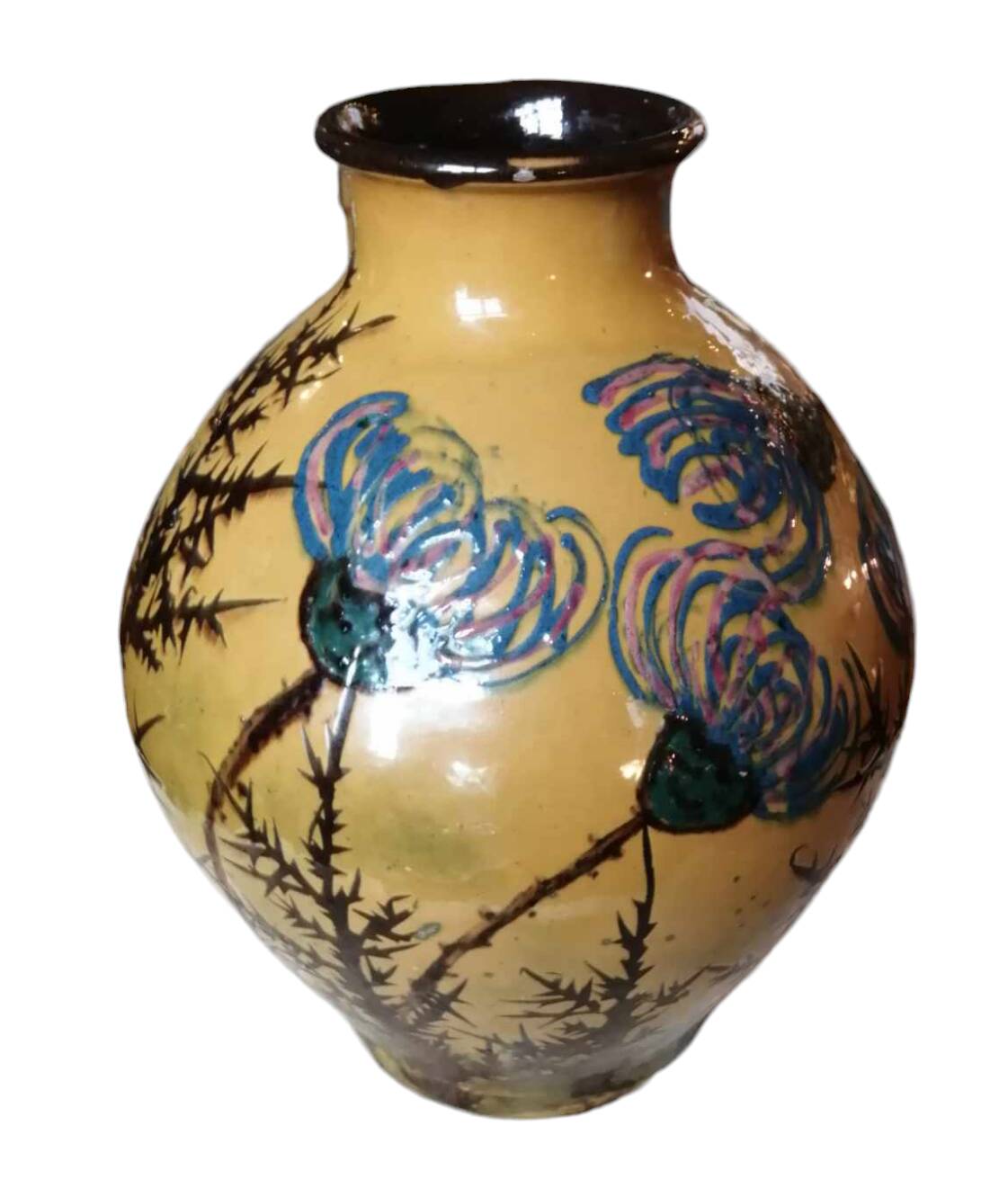 Art Deco vase Émile Simonod glazed terracotta