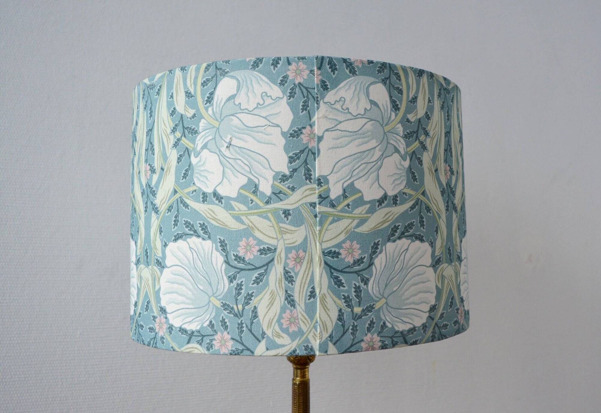 Bird and flower lampshade, William Morris style.