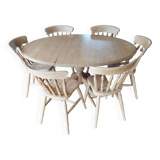 Dining table and 6 chairs: solid spruce