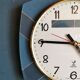 Vintage formica clock rectangular silent wall clock "Jaz golden blue"