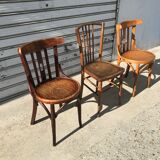 Set de 3 chaises bistrot dépareillées