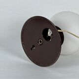 Wall lamp or table lamp in opaline glass and metal, 70s