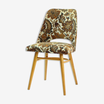 Vintage dining chair in bold flower pattern, 1960s