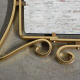 Vintage faceted mirror in aluminum frame 67x54cm