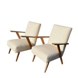 Set of 2 vintage bouclé armchairs