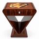 Table d’appoint Art Déco en bois de hêtre avec motif