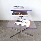 Transparent acrylic and chrome side table, 1970s design.