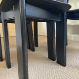 Set of 4 chairs black leather Pietro Constantini Italy 1970