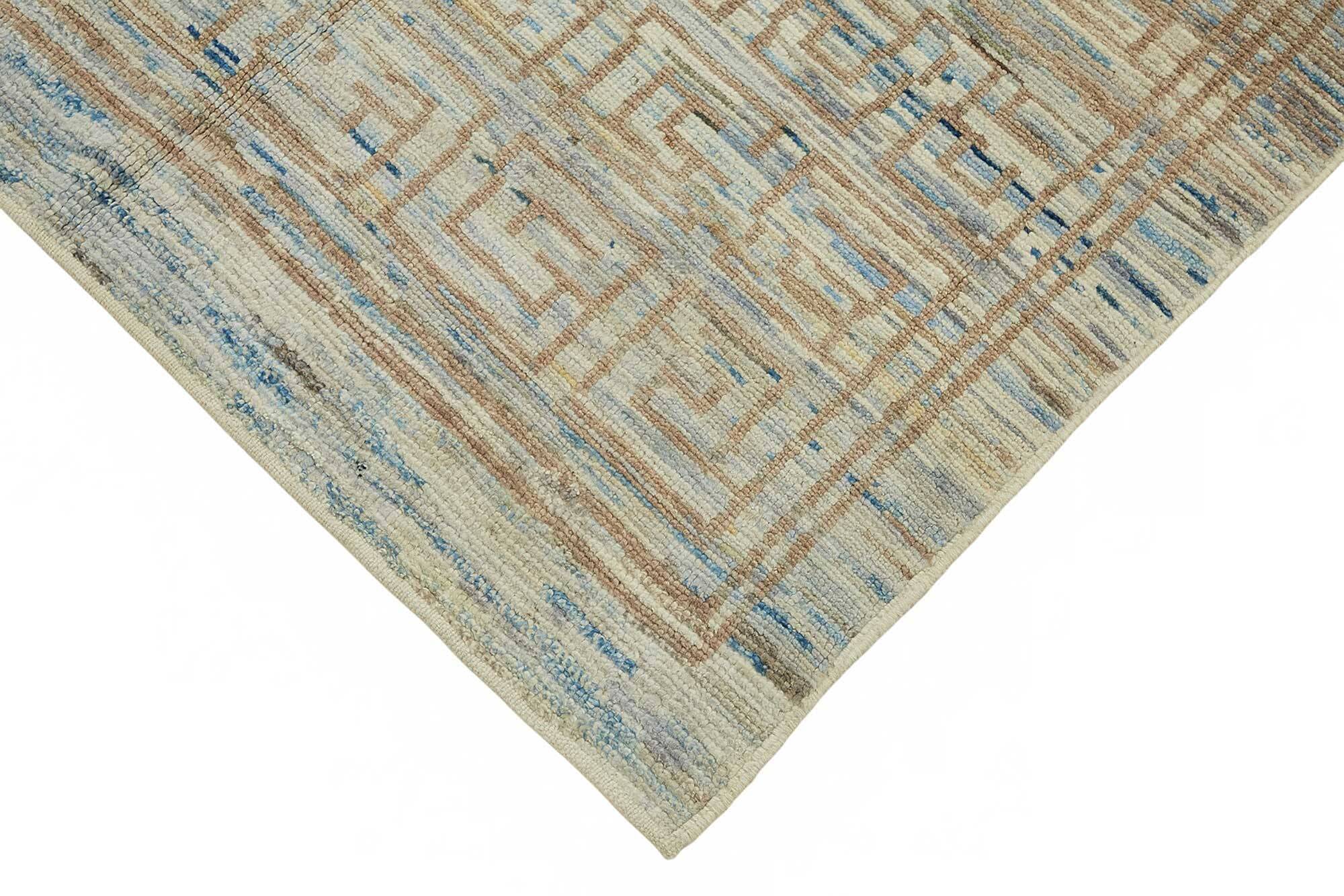 Handwoven Tribal One of a Kind 160 cm x 218 cm Blue Wool Carpet