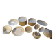 White and yellow porcelain dinner service with gold edging, Poral Limoges France