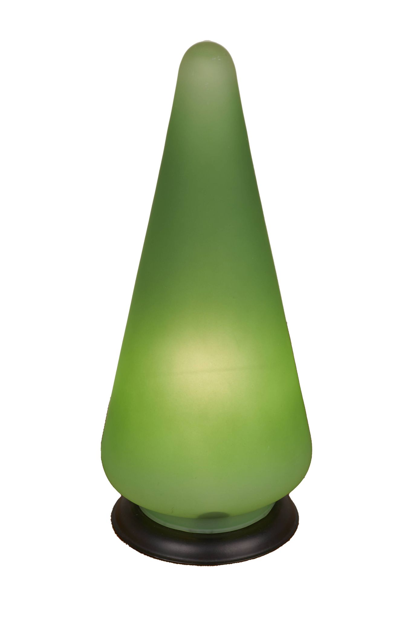 Lampe "cone" en verre dépoli vert, France c. 1990