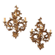 Antique wall sconces in lacquered and gilded wood, Italy, 20th century