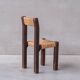 Ensemble de six chaises de salle à manger françaises Chunky Rush du milieu du siècle